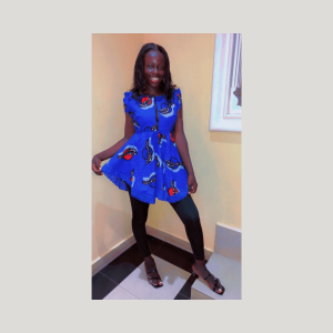 Bella - Summer Blue Ankara Dress