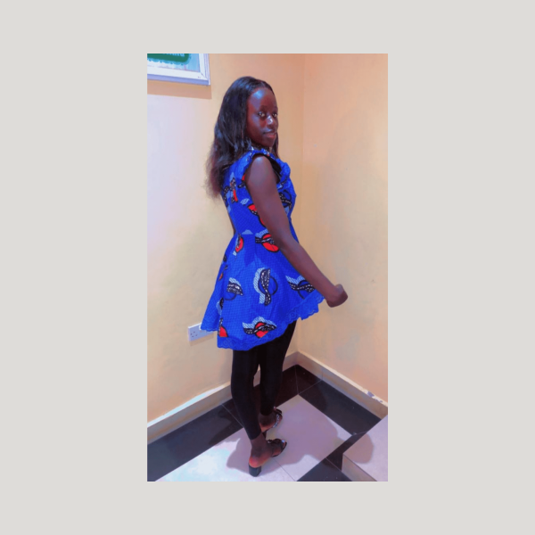 Bella - Summer Blue Ankara Dress