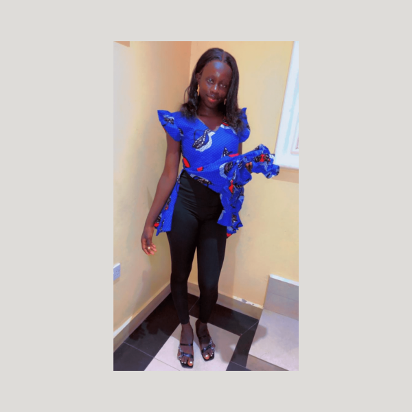 Bella - Summer Blue Ankara Dress