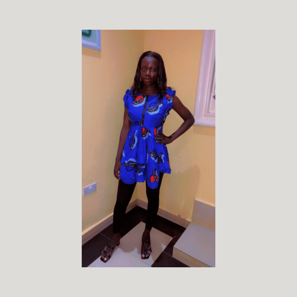Bella - Summer Blue Ankara Dress