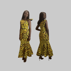 Brittany - One Shoulder Long African Dress