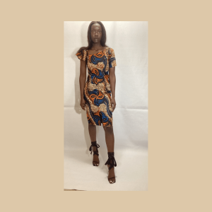 Fanta - Front Slit Ankara Midi Dress