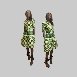 Emily - Green Short Skirt & Top Set