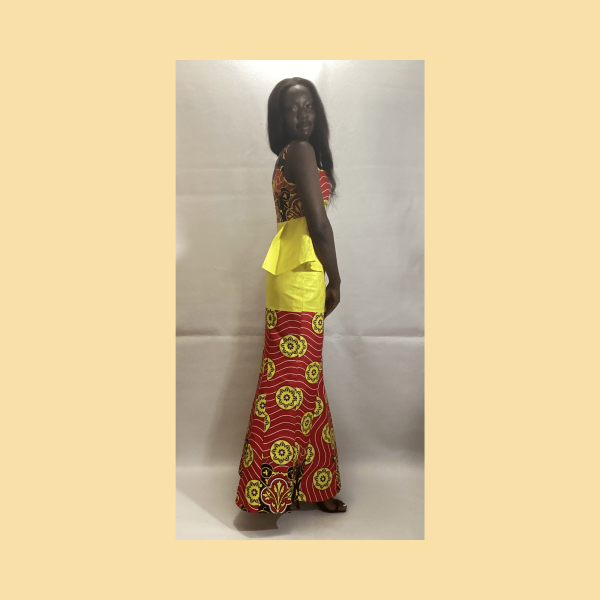Lisa - Yellow Bazin & Ankara Skirt Set