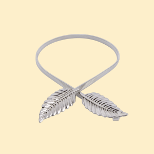 Elastic With Silver Metal Waist Belt