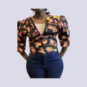Nya - V-Neck African Women Top/Blouse
