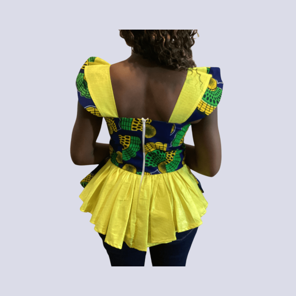 Nadine - Ankara Bazin Mixed Ladies Blouse