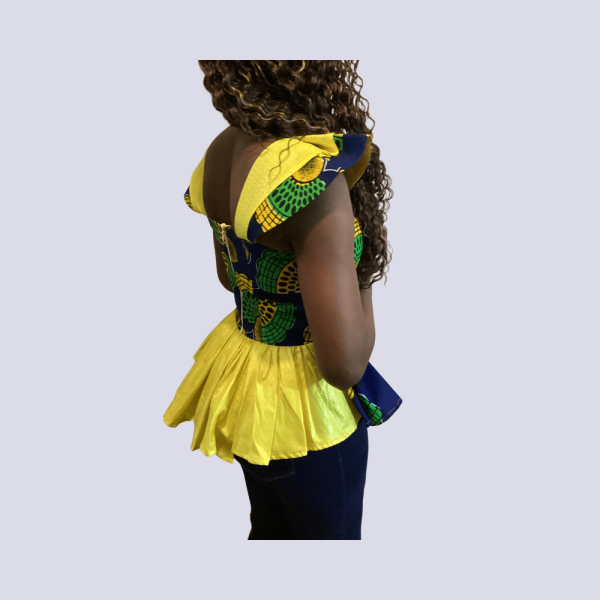 Nadine - Ankara Bazin Mixed Ladies Blouse