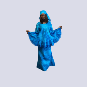 Stephanie - Blue African Women Skirt & Blouse Set