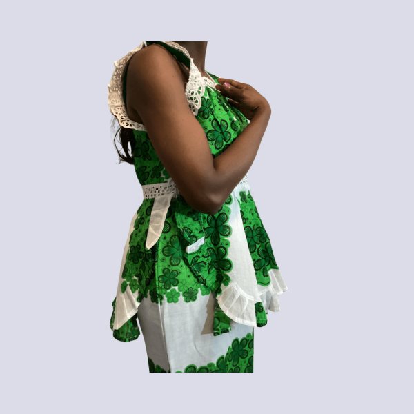 Aida - Green & White African Skirt Matching Set
