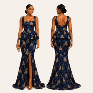 Midnight Geometric Skirt Set