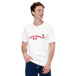 Happy Canada Day Beaver White Unisex T-Shirt