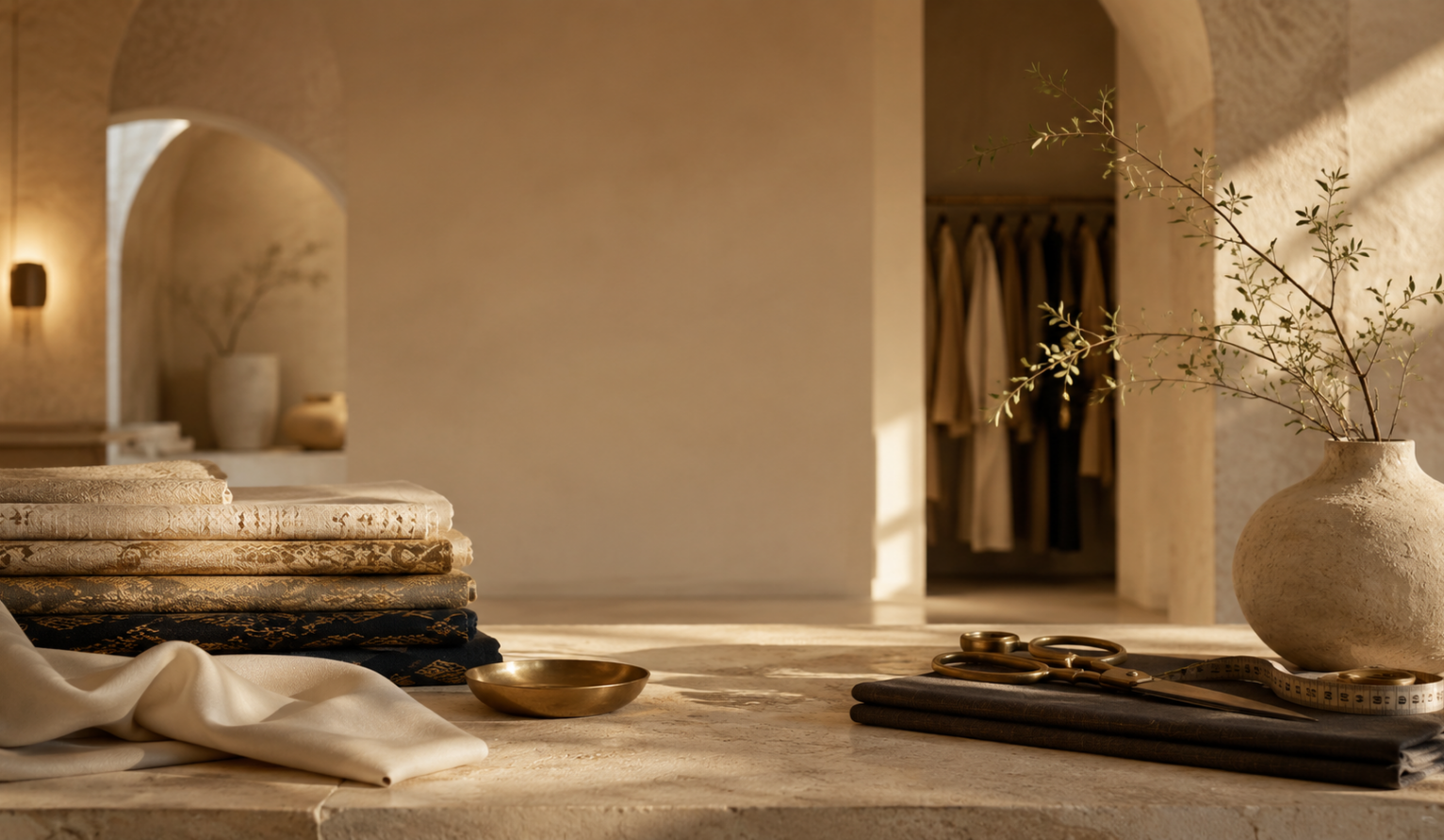 Sohnas — a quiet, welcoming corner of the atelier in soft morning light